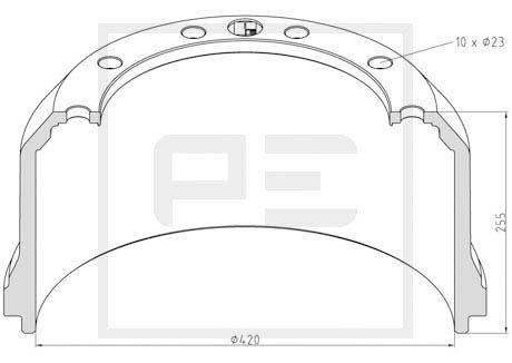 PE AUTOMOTIVE Bremžu trumulis 066.418-00A